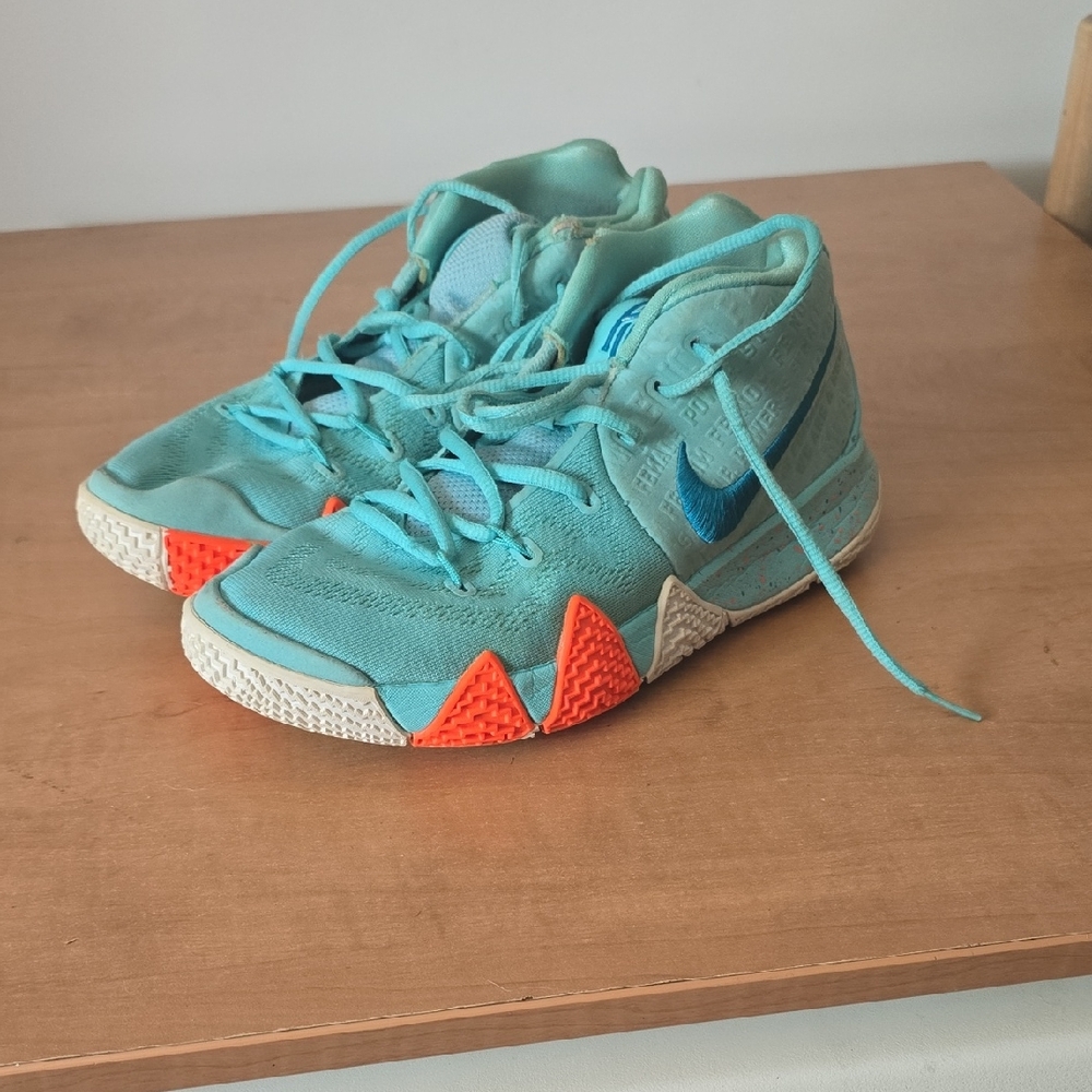 Nike Aqua and Orange High-Top Sneakers